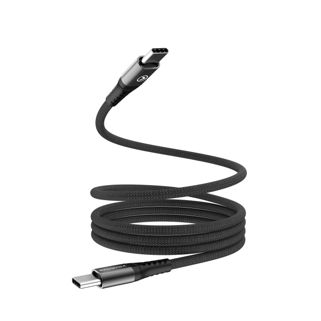 Mobilize Magnetisches Nylonkabel – USB-C auf USB-C – 1m. – 100W Schwarz
