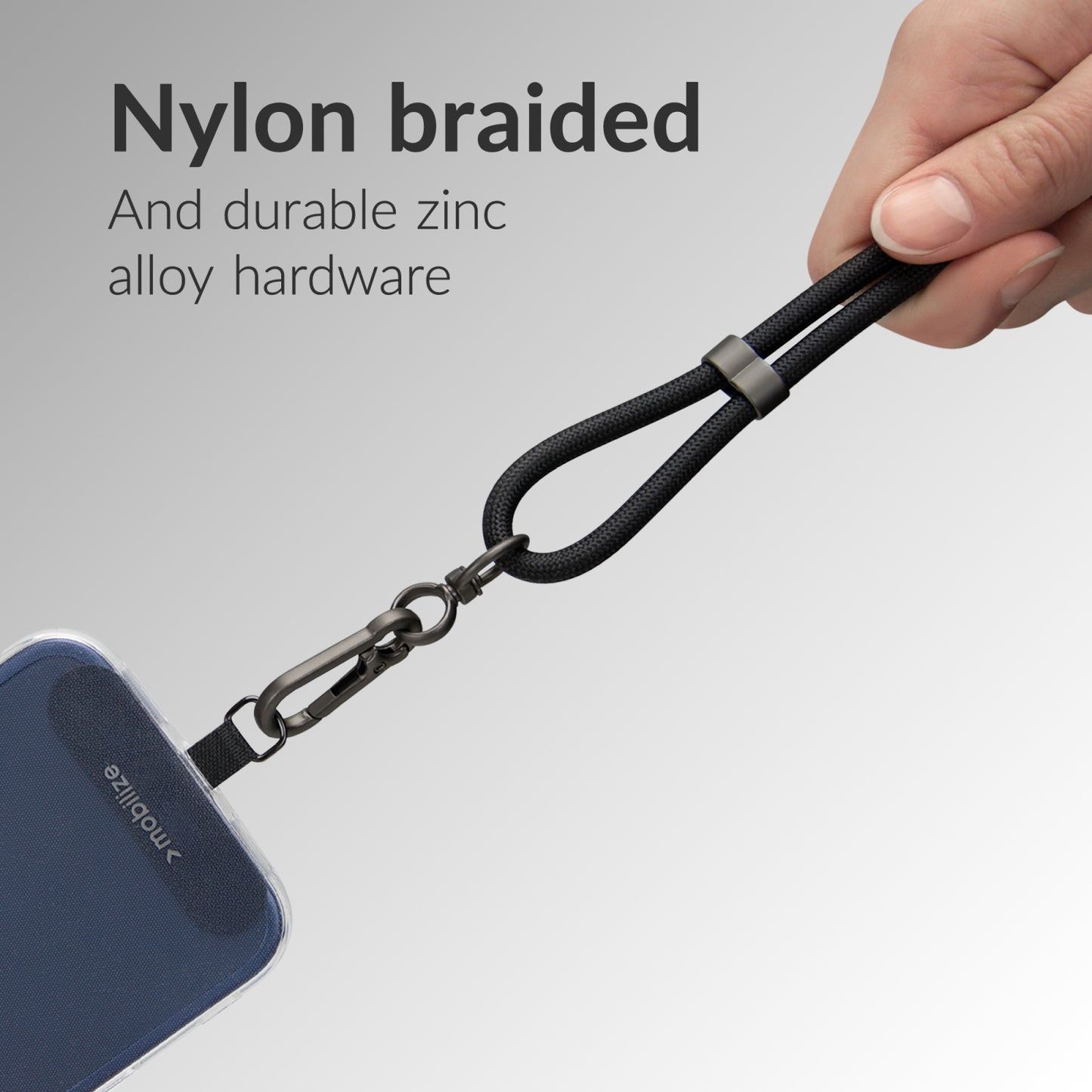 Mobilize Lanyard Nylon Cable - USB-C to USB-C - 1.85m - 60W Black