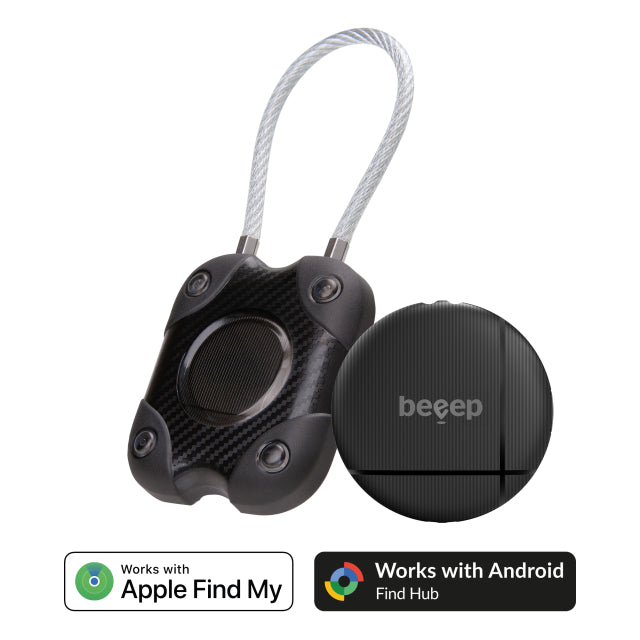 Beeep OneTag Apple Find My & Android Tracker - Serrure Étanche - Noir