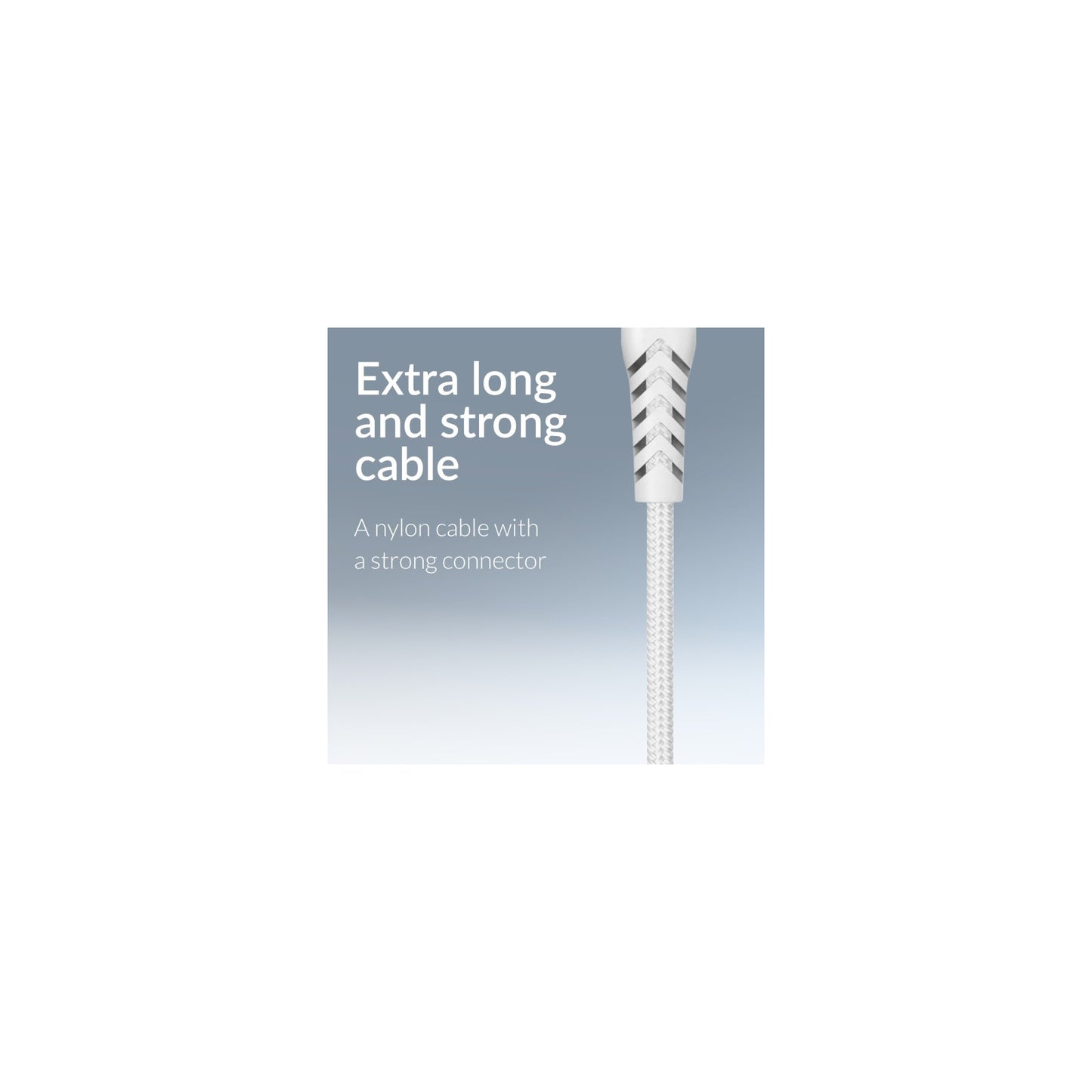 Mobilize Strong Nylon Cable USB-C to USB-C 2m. 60W White (Bulk)