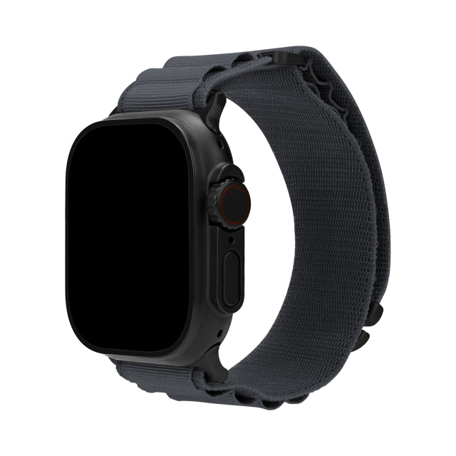 Mobilize Nylon Watch Band - Alpine - Black Connector - for Apple 42/44/45/49mm - Dark Grey