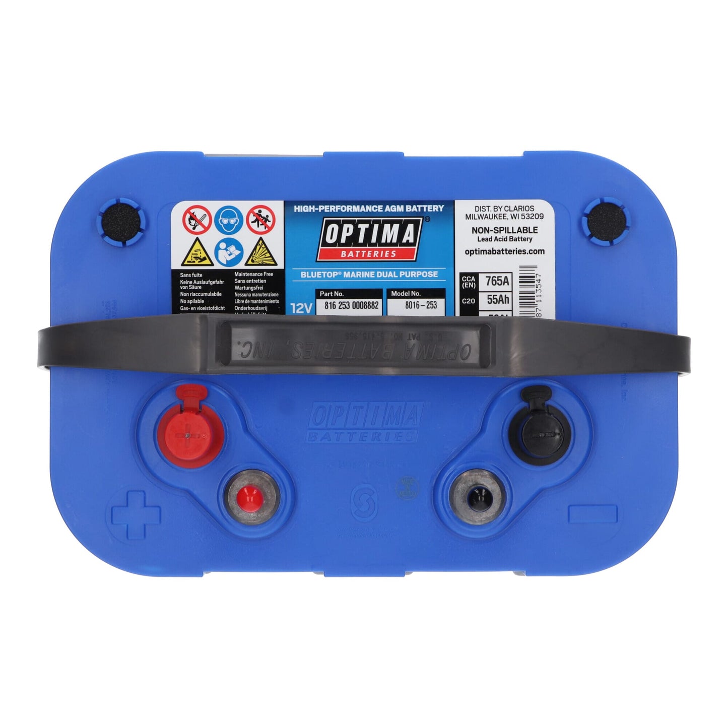 Optima Blue Top Accu 12V 55Ah BT DC-4.2