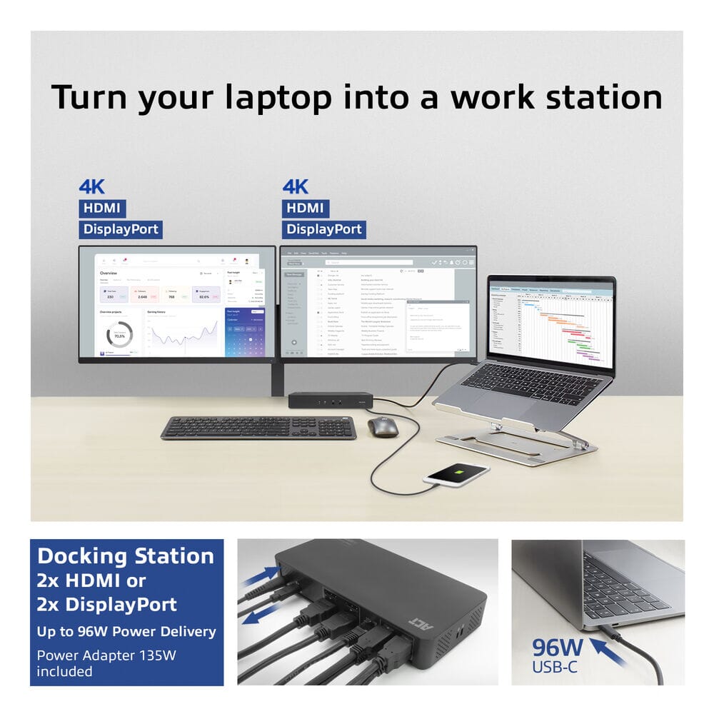 ACT USB-C Dockingstation 4K, für 2 Monitore