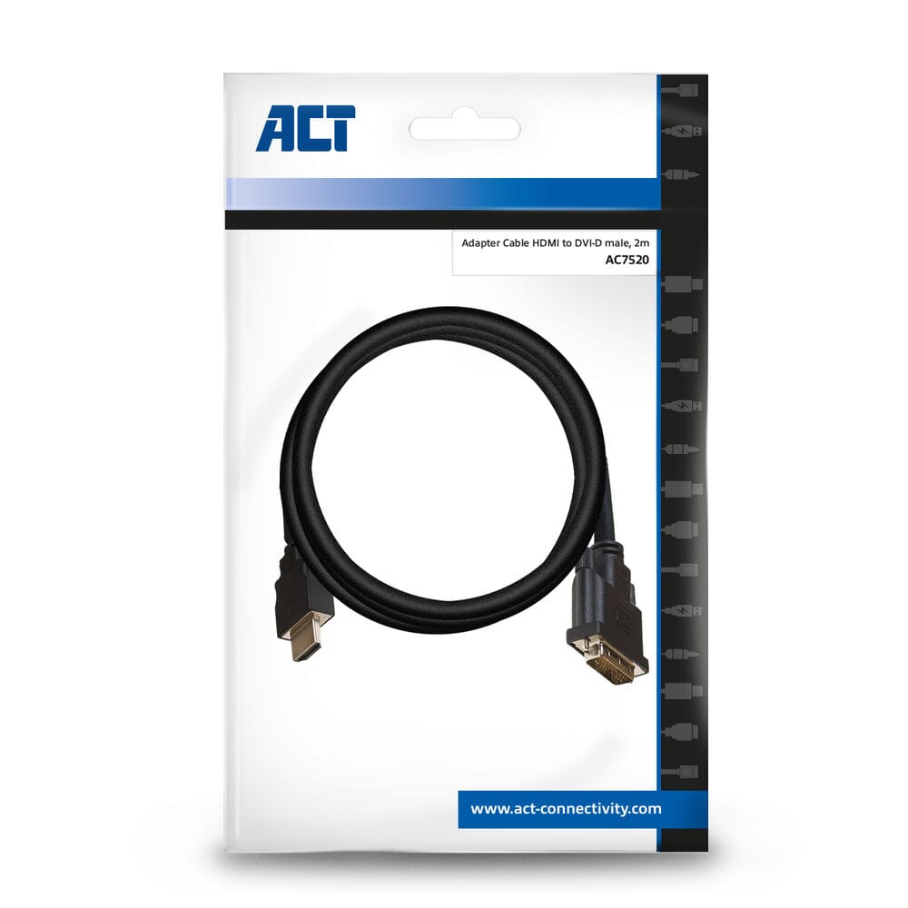 ACT 2 meter HDMI naar DVI-D adapterkabel