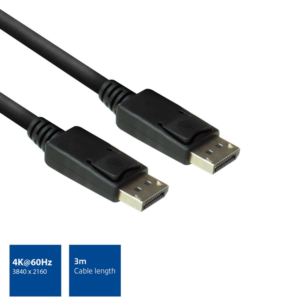 ACT 3 meter DisplayPort kabel male - male