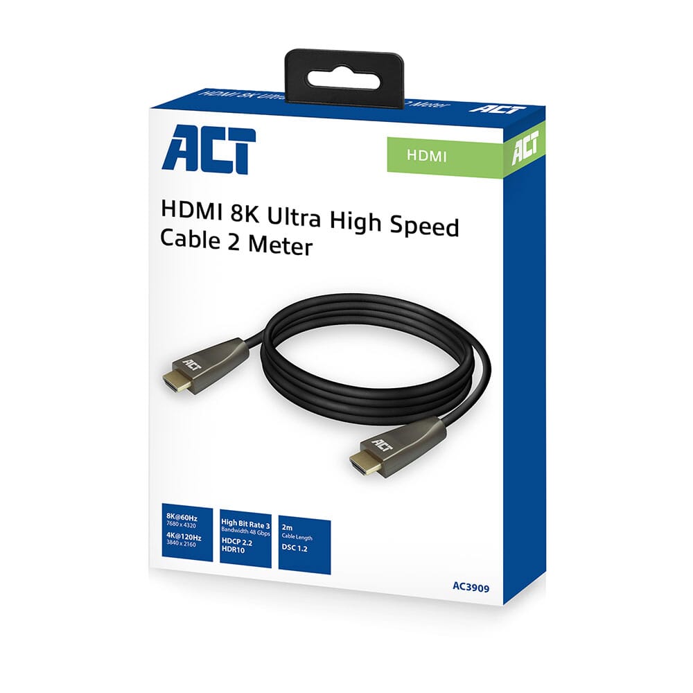 ACT 2 meter HDMI 8K Ultra High Speed kabel v2.1 male - male