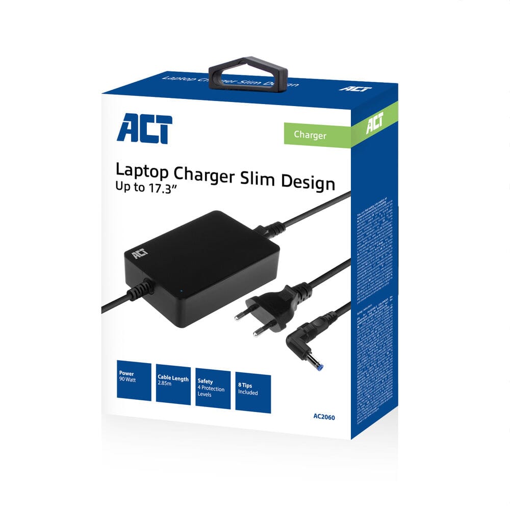 ACT Compacte laptoplader 90W (voor laptops tot 17,3 inch)