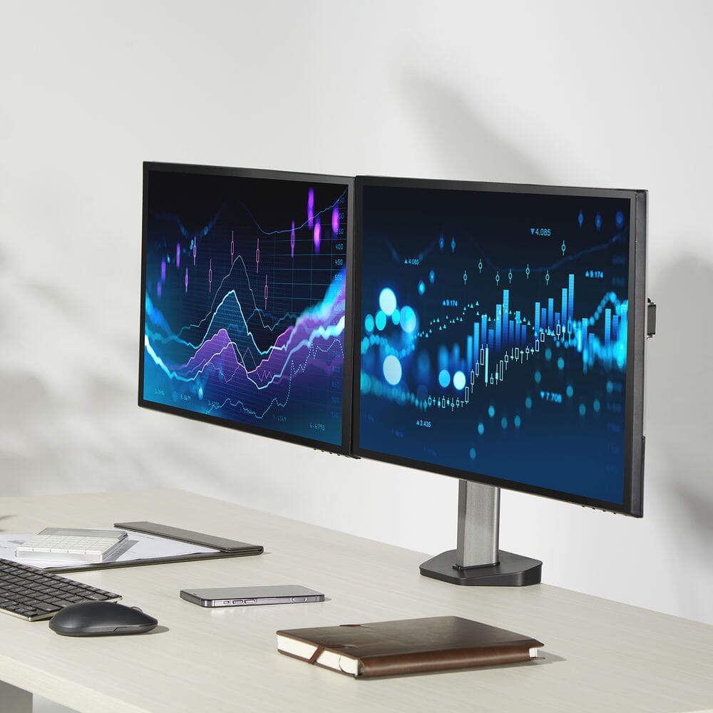 ACT Monitorarm office, 2 Bildschirme, Silber