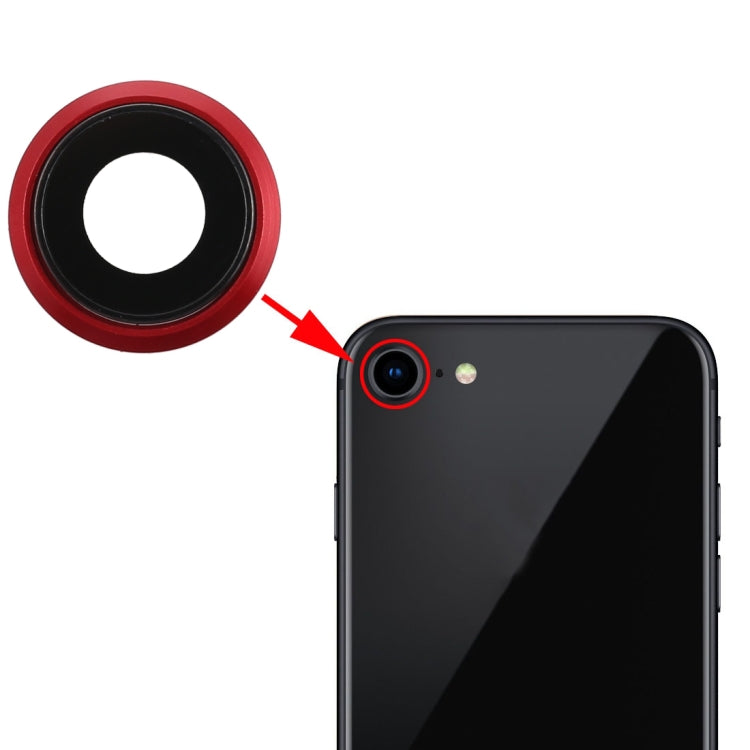 Achtercamera-bezel met lensglas (rood) voor iPhone 8