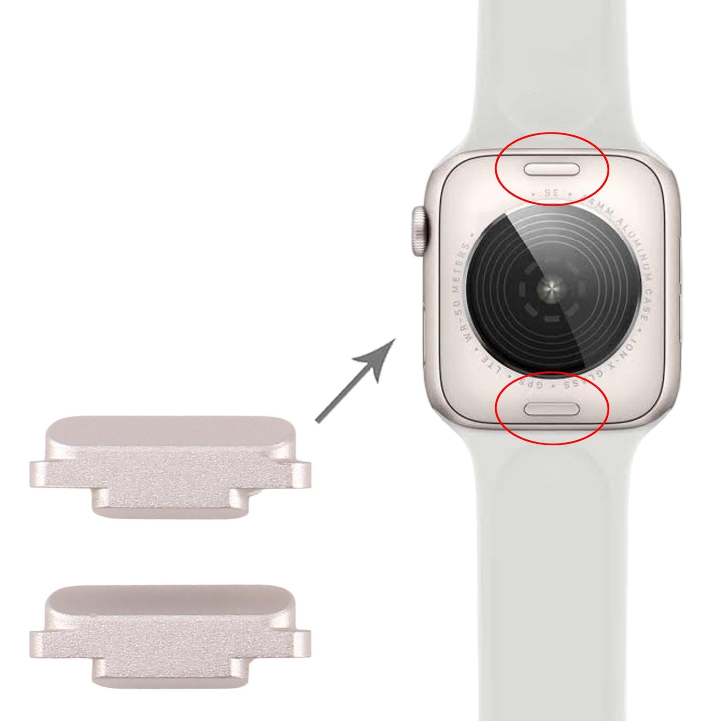Bandsluiting (set van 2) voor Apple Watch SE 2022 / SE 2025 (sterrenlicht)