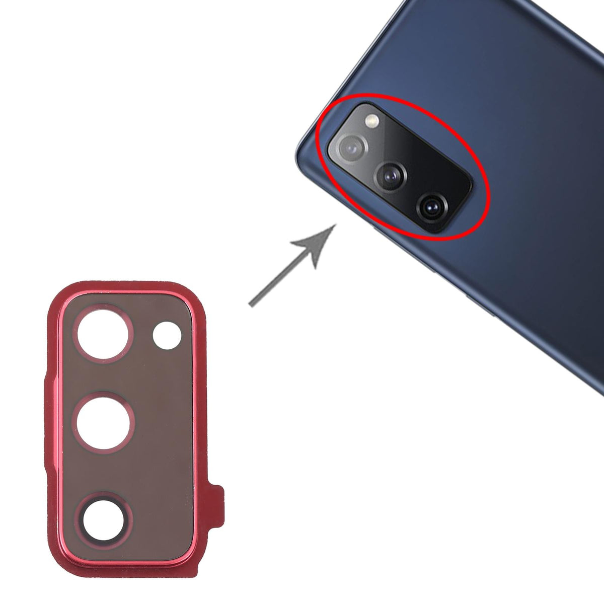 Cameralens-afdekking voor Samsung Galaxy S20 FE (rood)