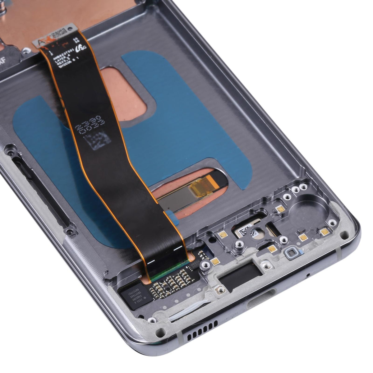 Display unit AMOLED voor Samsung Galaxy S20 5G SM-G981B (met frame, Zilver)