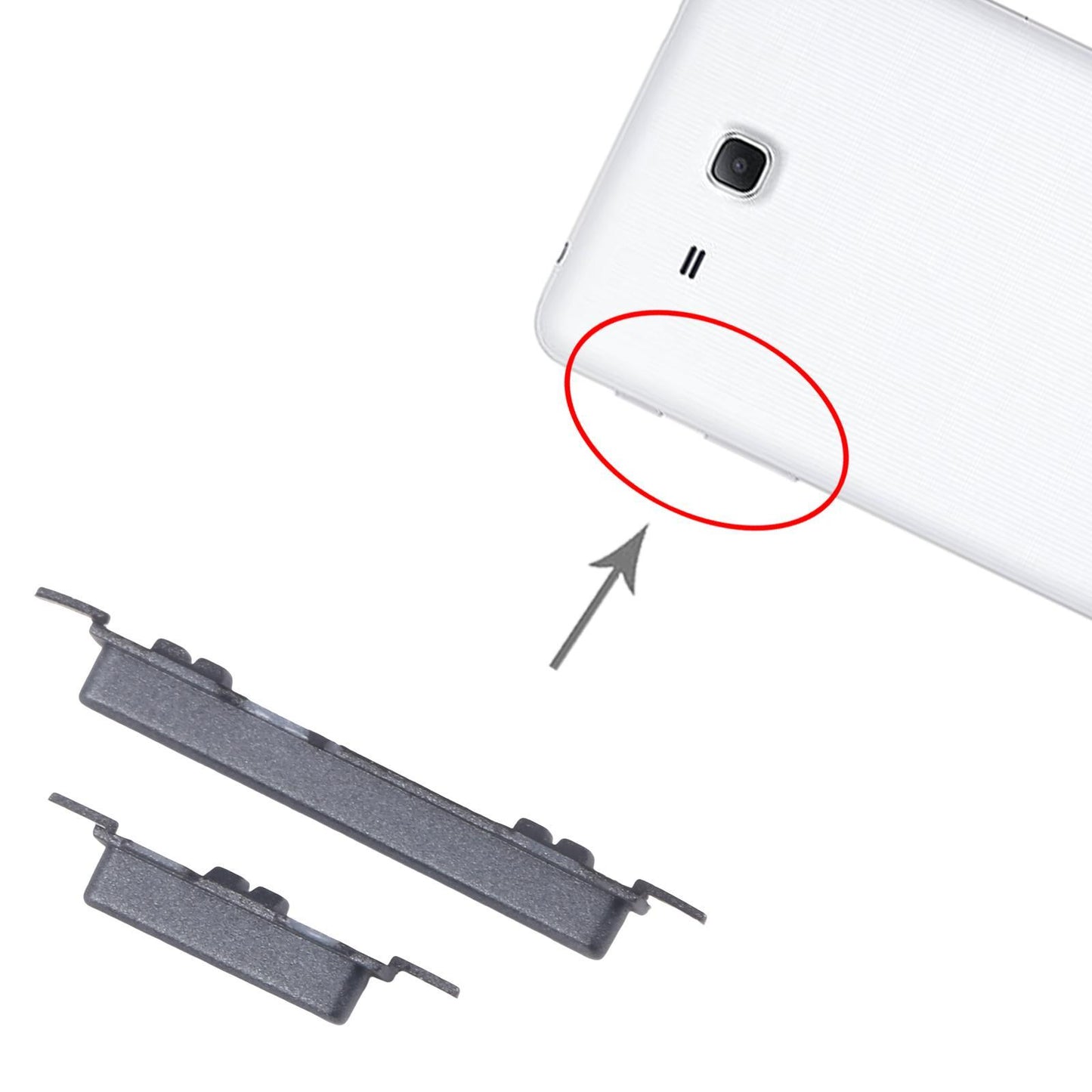 Aan/uit- en volumeknop voor Samsung Galaxy Tab A 7.0 (2016) SM-T280 / SM-T285 (zwart)