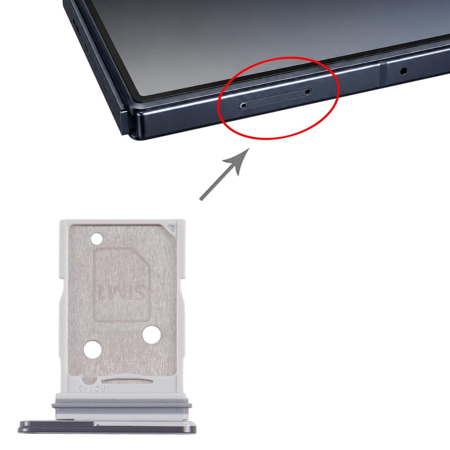 Simkaarthouder voor Samsung Galaxy Z Fold8 SM-F971U (zwart)