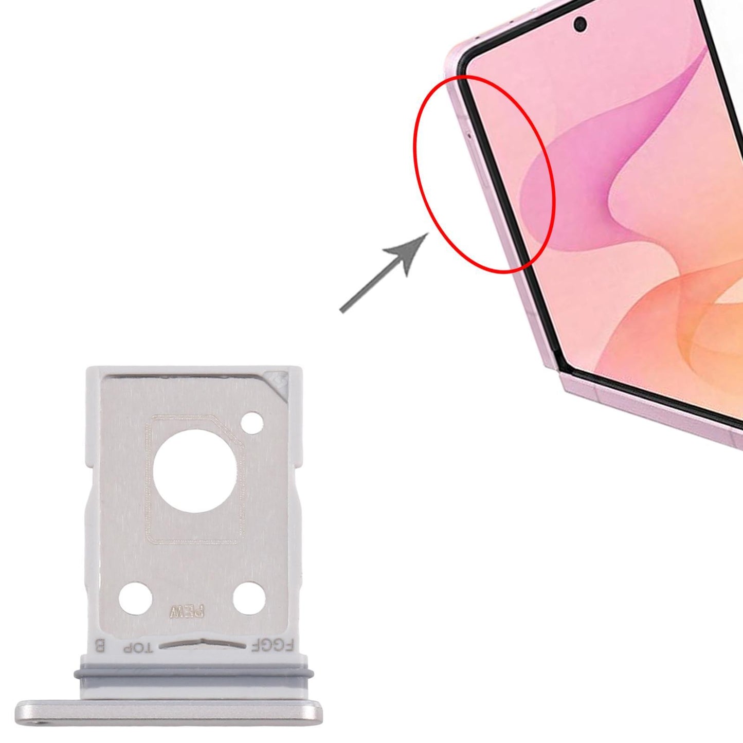 Simkaarthouder voor Samsung Galaxy Z Flip8 SM-F776U (goud)