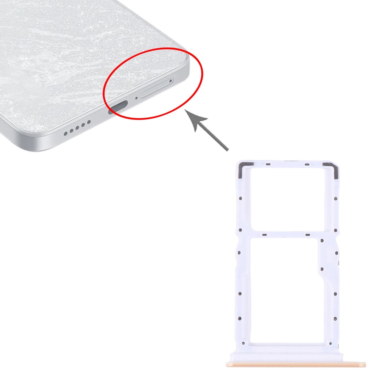 Simkaarthouder (SIM + microSD) voor Xiaomi Redmi Note 13 5G (roze)