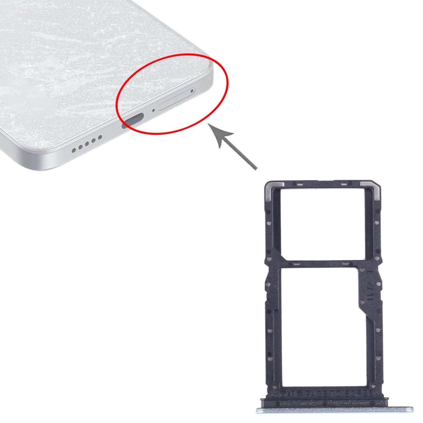 Simkaarthouder (SIM + microSD) voor Xiaomi Redmi Note 13 5G (blauw)