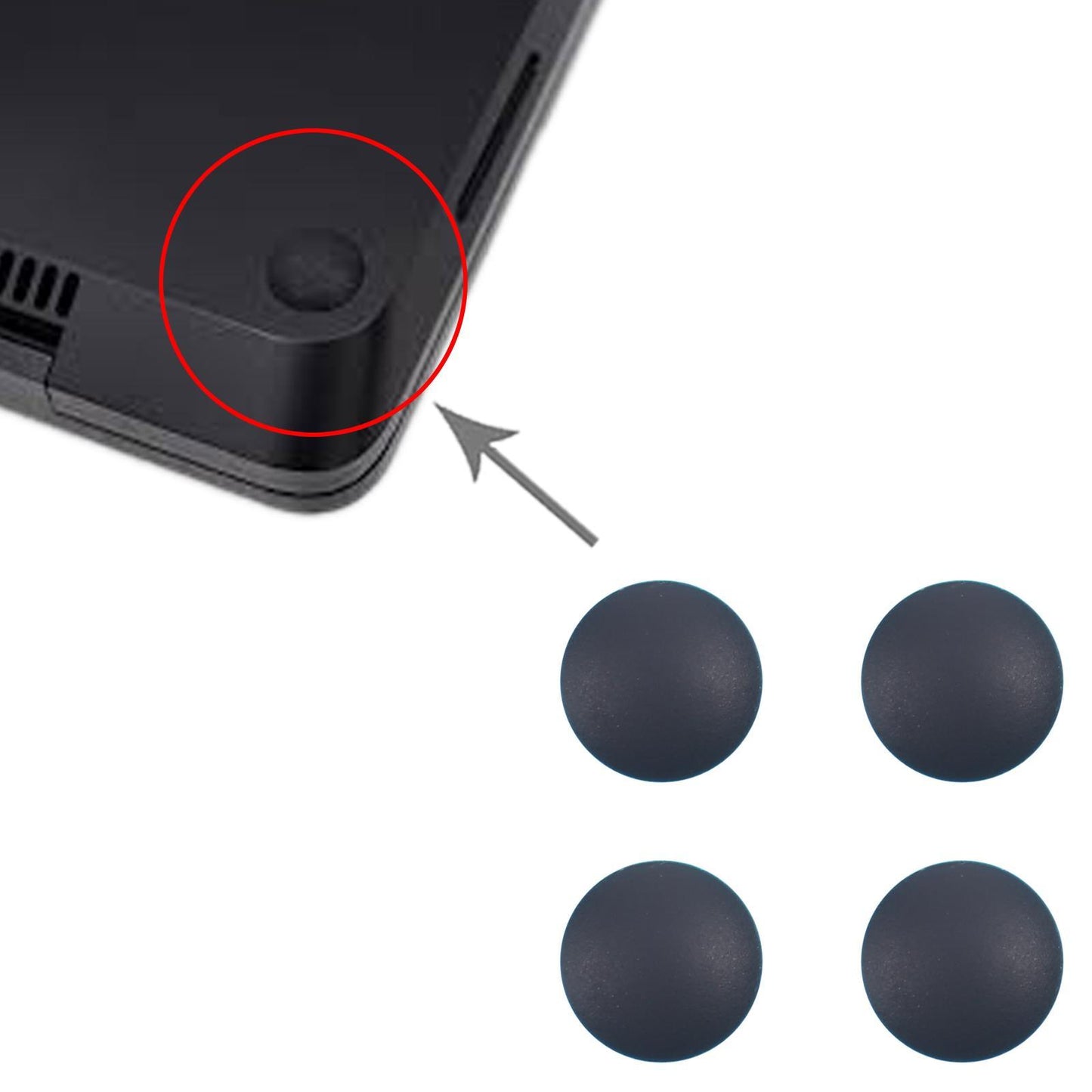 Rubbervoetjes voor Microsoft Surface Laptop 3 / 4 / 5 (zwart, set van 4)