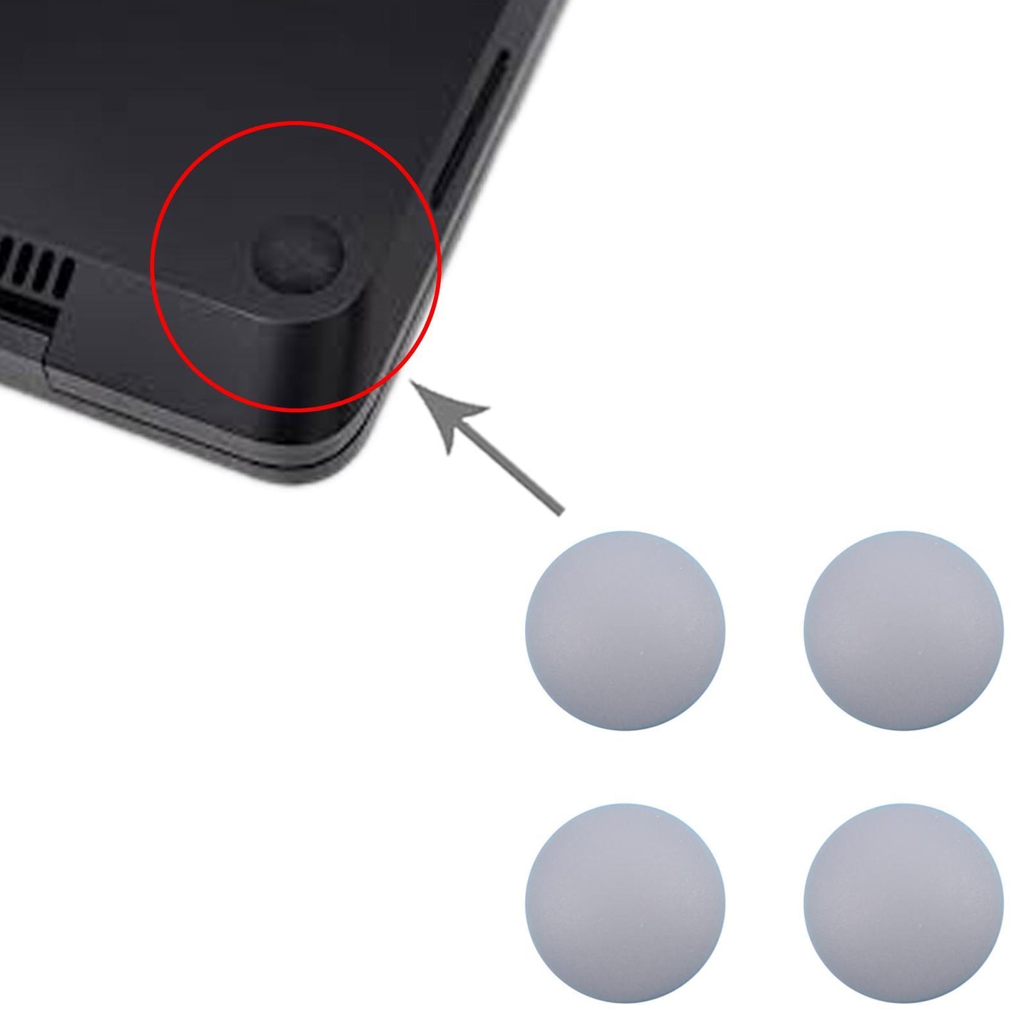 Rubberen voetjes-set 4-delig voor Microsoft Surface Laptop 3 / 4 / 5 1867 1868 1872 1950 1952 (zilver)