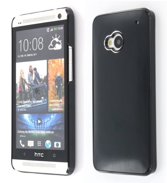 Hard case HTC One aluminium zwart