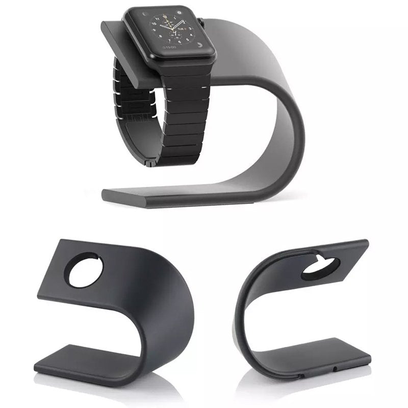 Aluminum houder geschikt voor Apple Watch zwart
