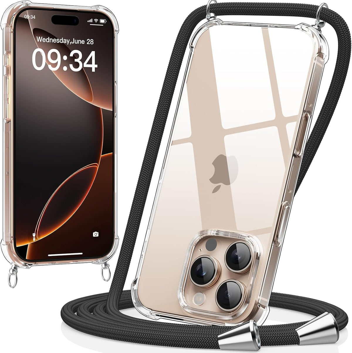 Apple iPhone 16 Pro Max crossbody hoesje met draag koord
