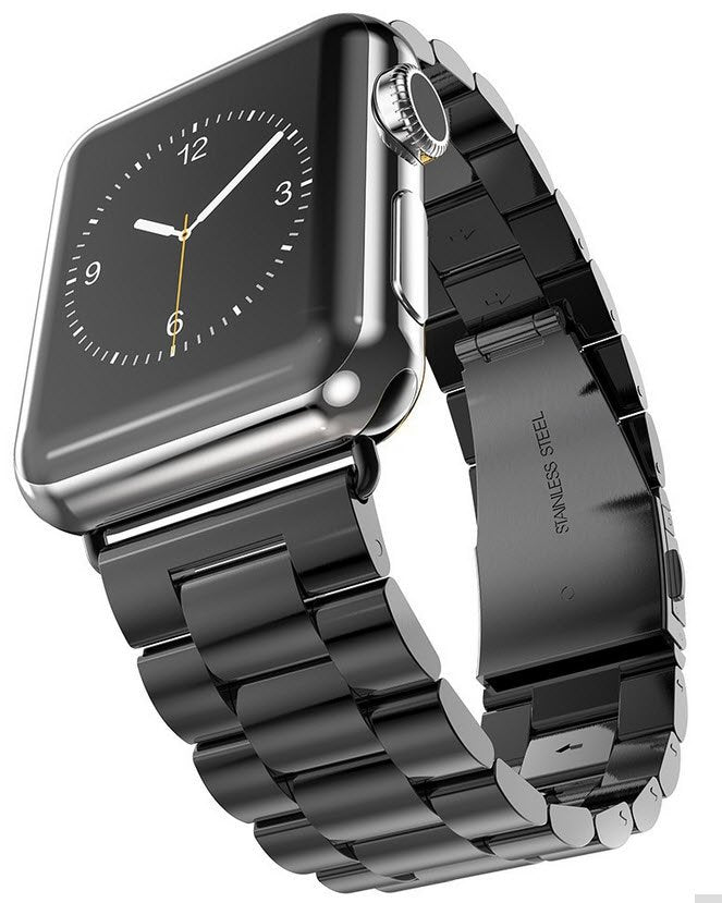 40/38mm horloge bandje RVS voor Apple Watch - zwart