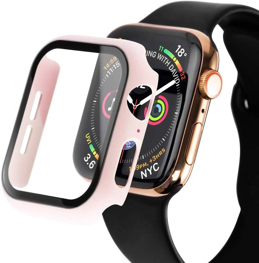 Apple Watch Series 4/5/6/SE - 40mm screenprotector en cover voor de behuizing - roze