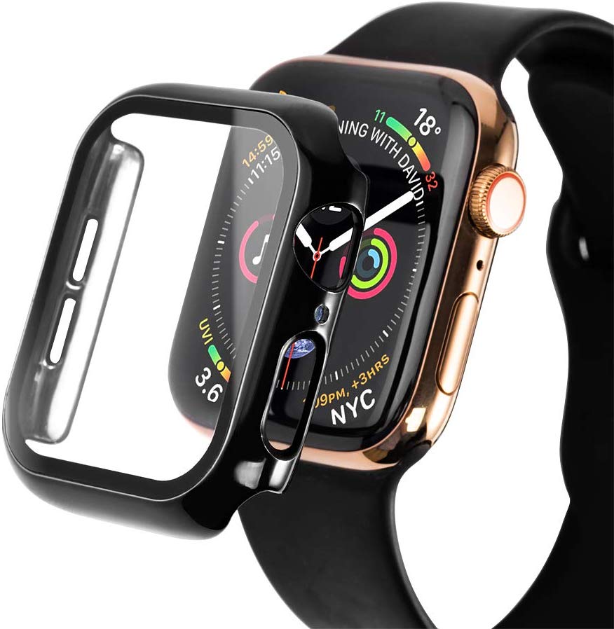 Apple Watch Series 4/5/6/SE - 40mm screenprotector en cover voor de behuizing - zwart