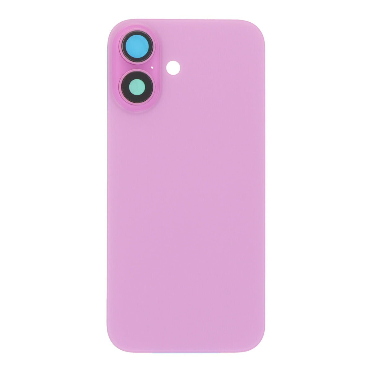 Back cover - achterkant iPhone 16 met cameralenzen en MagSafe magneetring roze
