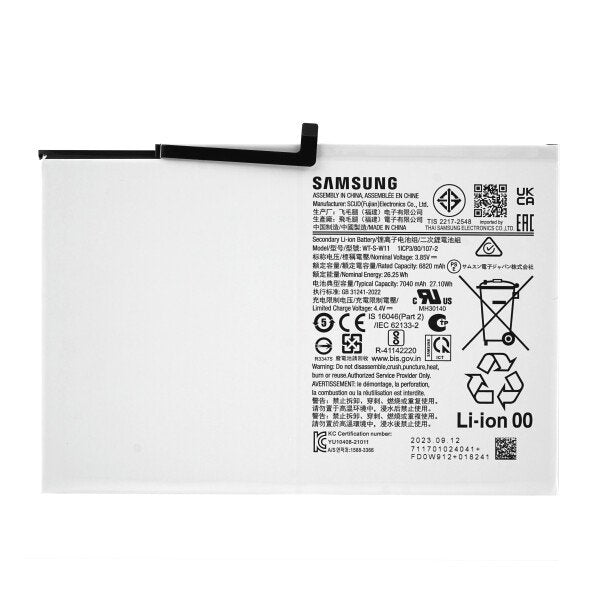 Batterij Samsung WT-S-W11 SM-X210/X216 Galaxy Tab A9+ (Wi-Fi/5G)GH81-24467A (Service Pack)