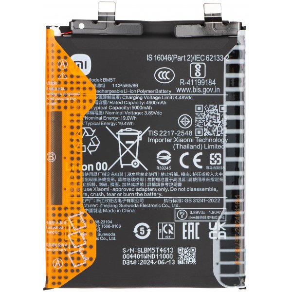Batterij Xiaomi BM5T Redmi Note 13 Pro/Poco M6 Pro/X6 Pro 5G/13T/14T 1330102000125B (Service Pack)