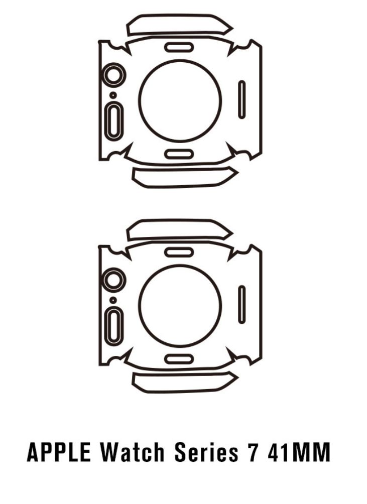 Beschermfolie achterkant Apple Watch Series 7 41mm 2 stuks