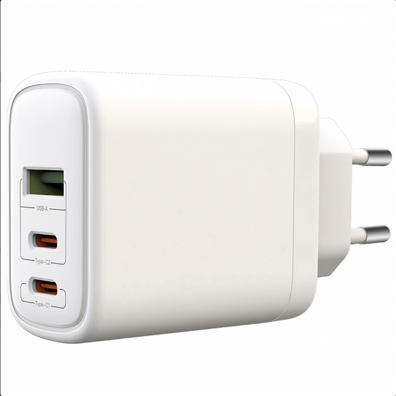 Blue Power 65W Snellader met USB-C kabel (1x USB / 2x USB-C) BPCE04