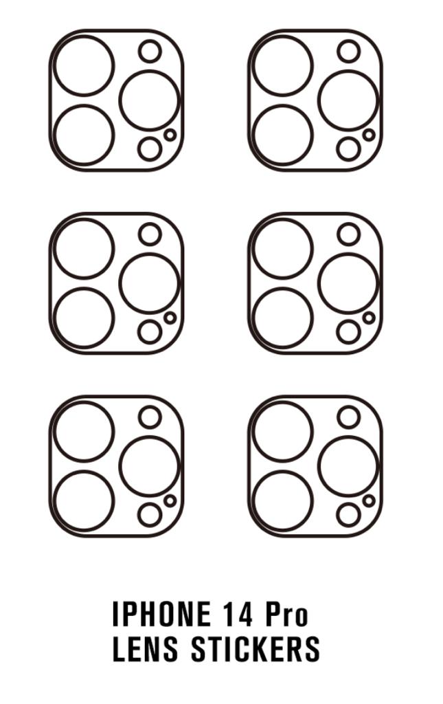 Camera lens protector (folie) iPhone 14 Pro - 6 stuks