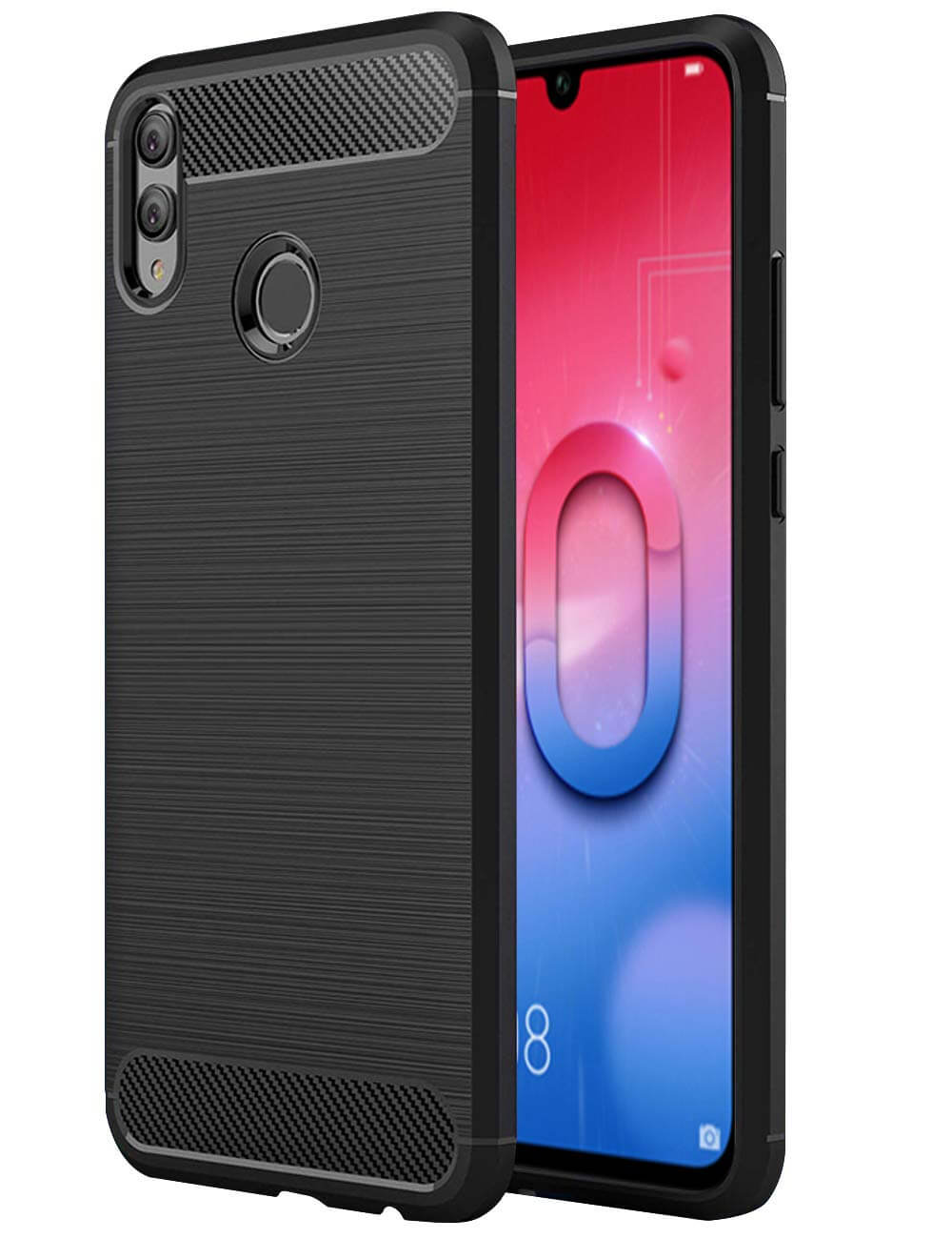 Carbon TPU hoesje Huawei P Smart 2019 zwart