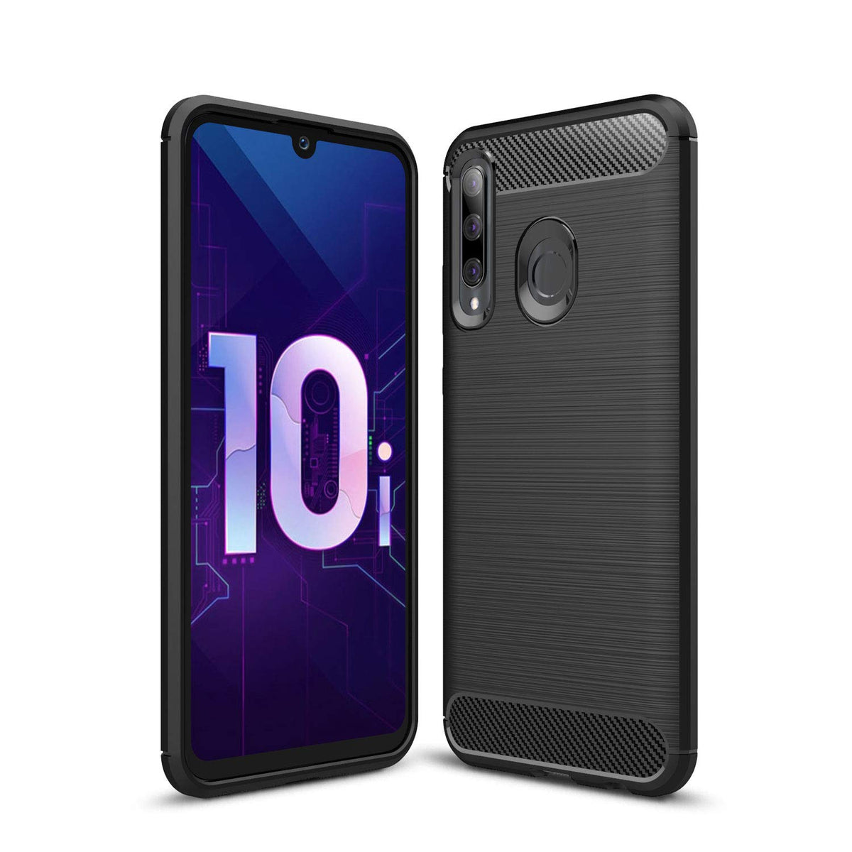 Carbon TPU hoesje Huawei P Smart+ 2019 zwart