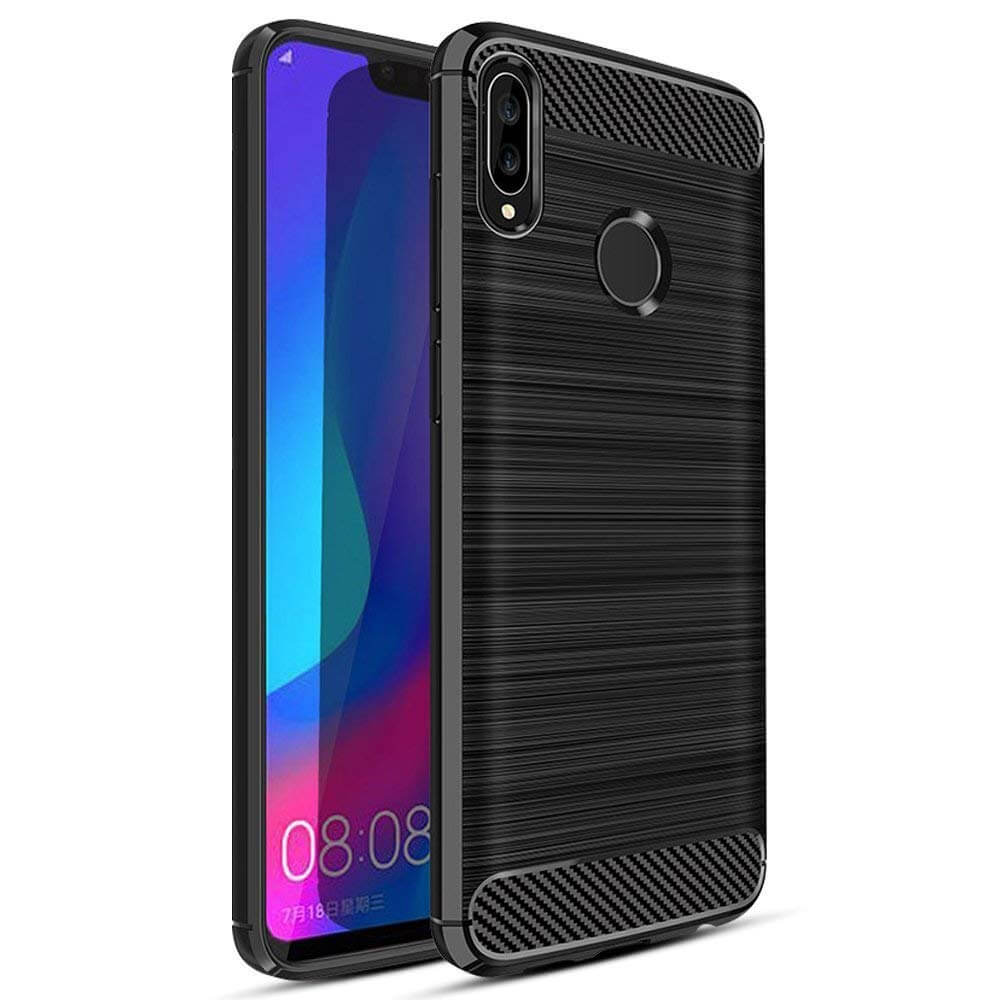 Carbon TPU hoesje Huawei P Smart+ zwart