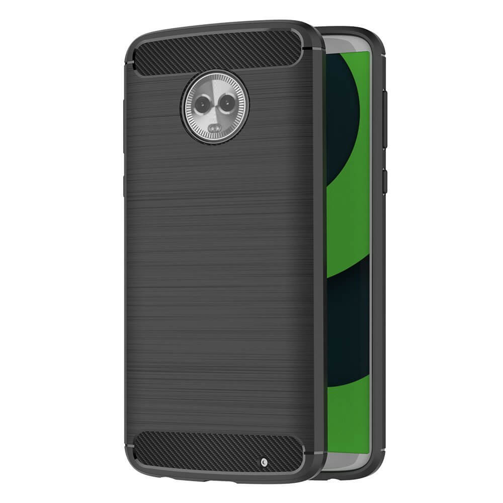 Carbon TPU hoesje Motorola Moto G6 Plus zwart