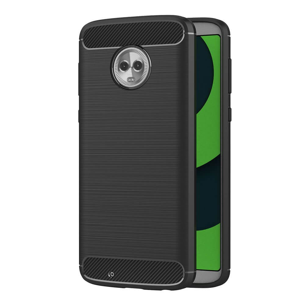 Carbon TPU hoesje Motorola Moto G6 zwart