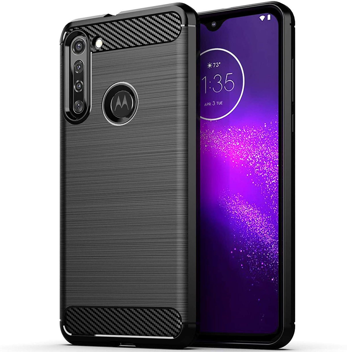 Carbon TPU hoesje Motorola Moto G8 zwart