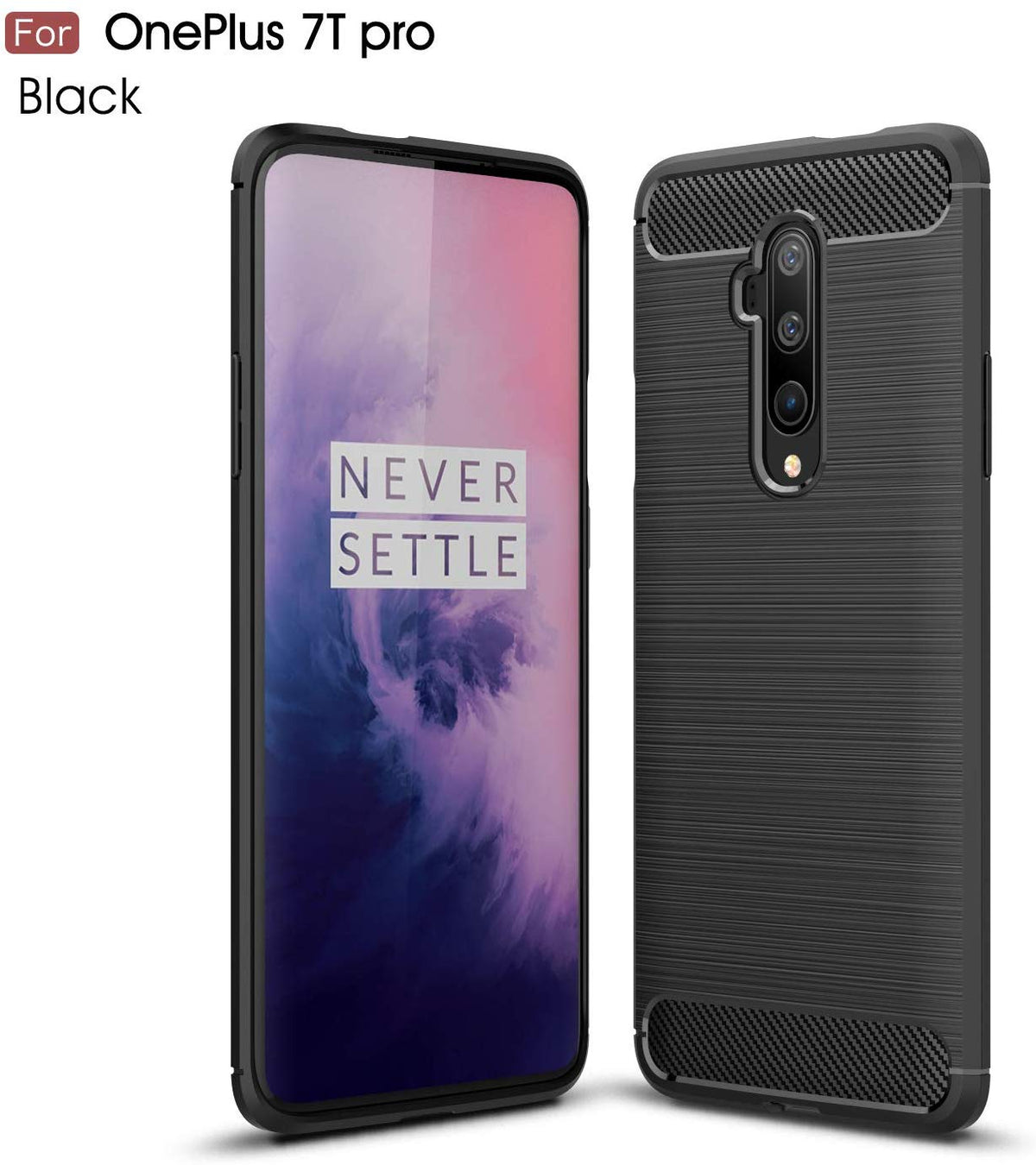 Carbon TPU hoesje OnePlus 7T Pro zwart