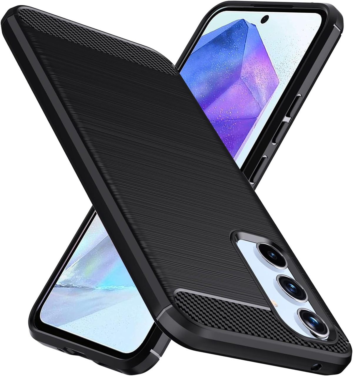 Carbon TPU hoesje Samsung Galaxy A35 zwart
