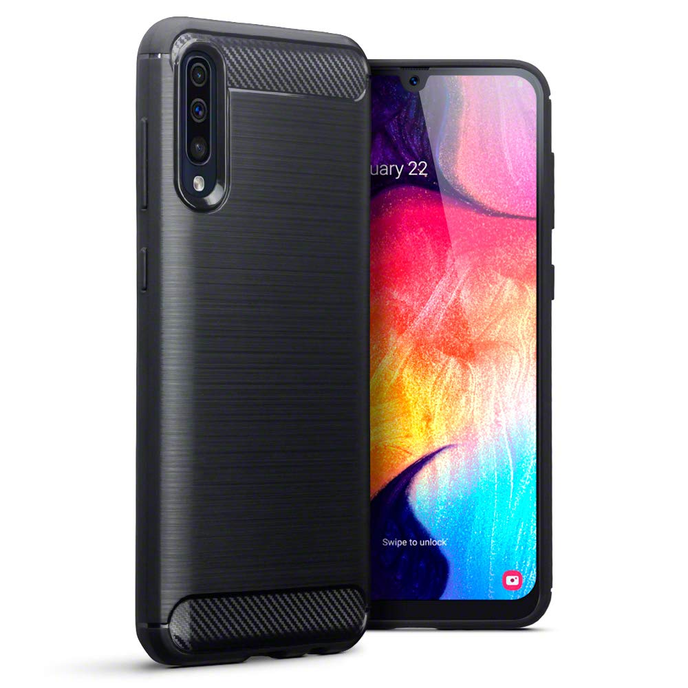 Carbon TPU hoesje Samsung Galaxy A50 zwart