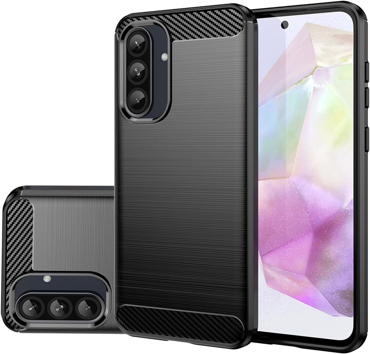 Carbon TPU hoesje Samsung Galaxy A57 Zwart