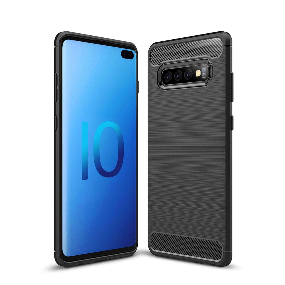 Carbon TPU hoesje Samsung Galaxy S10+ zwart