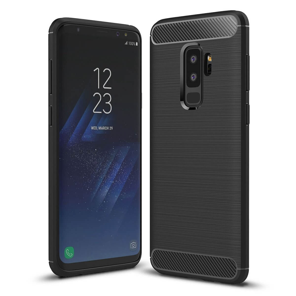 Carbon TPU hoesje Samsung Galaxy S9+ zwart