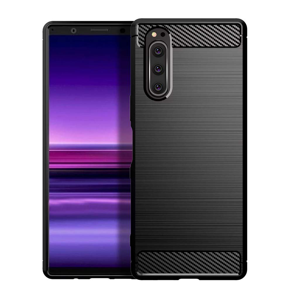 Carbon TPU hoesje Sony Xperia 5 II zwart
