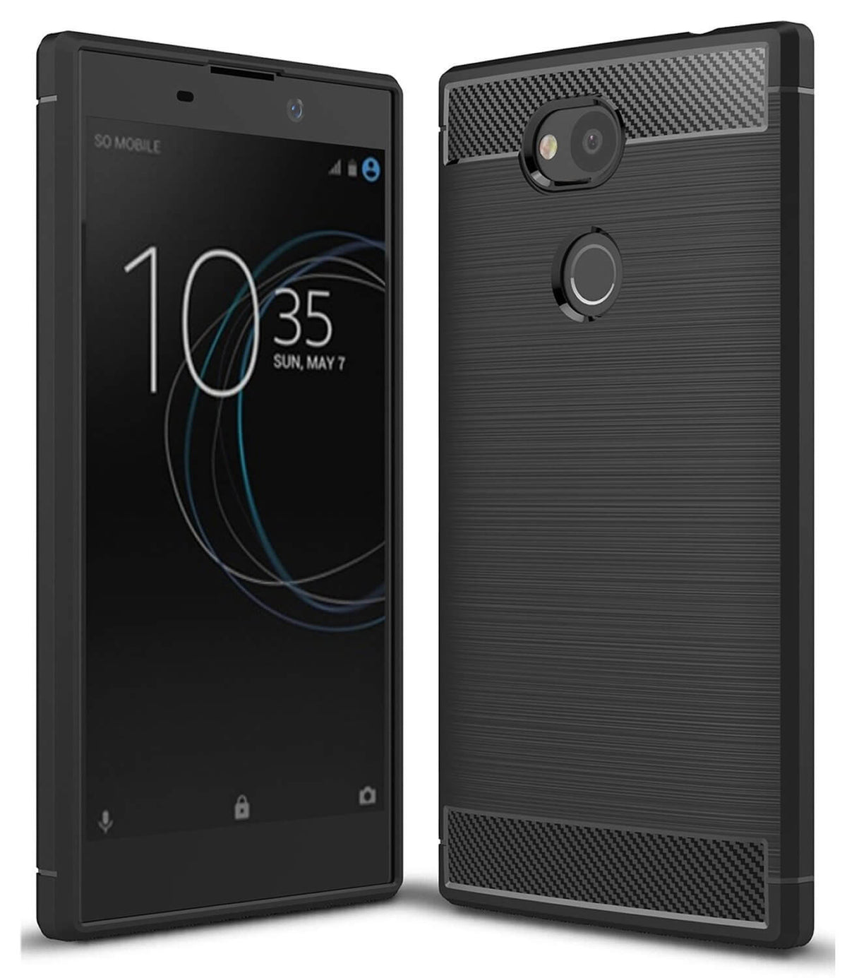 Carbon TPU hoesje Sony Xperia L2 zwart