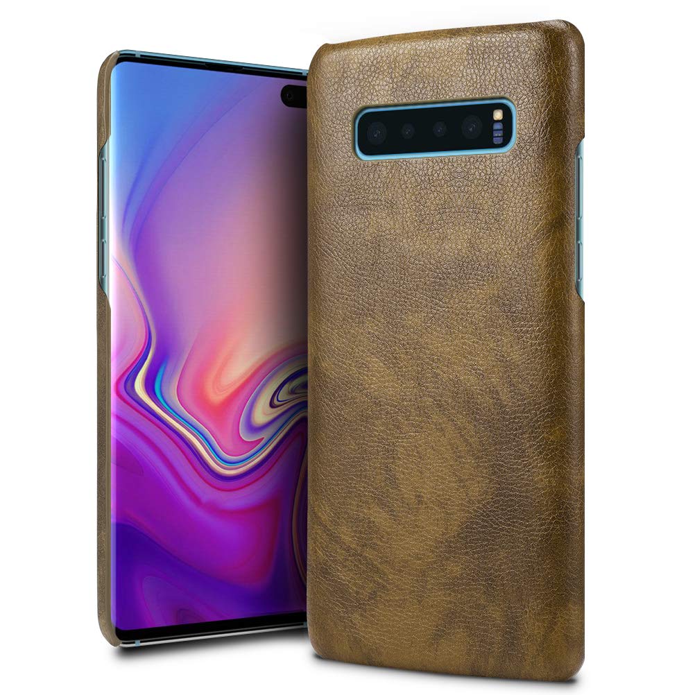 Case leer Samsung Galaxy S10+ bruin